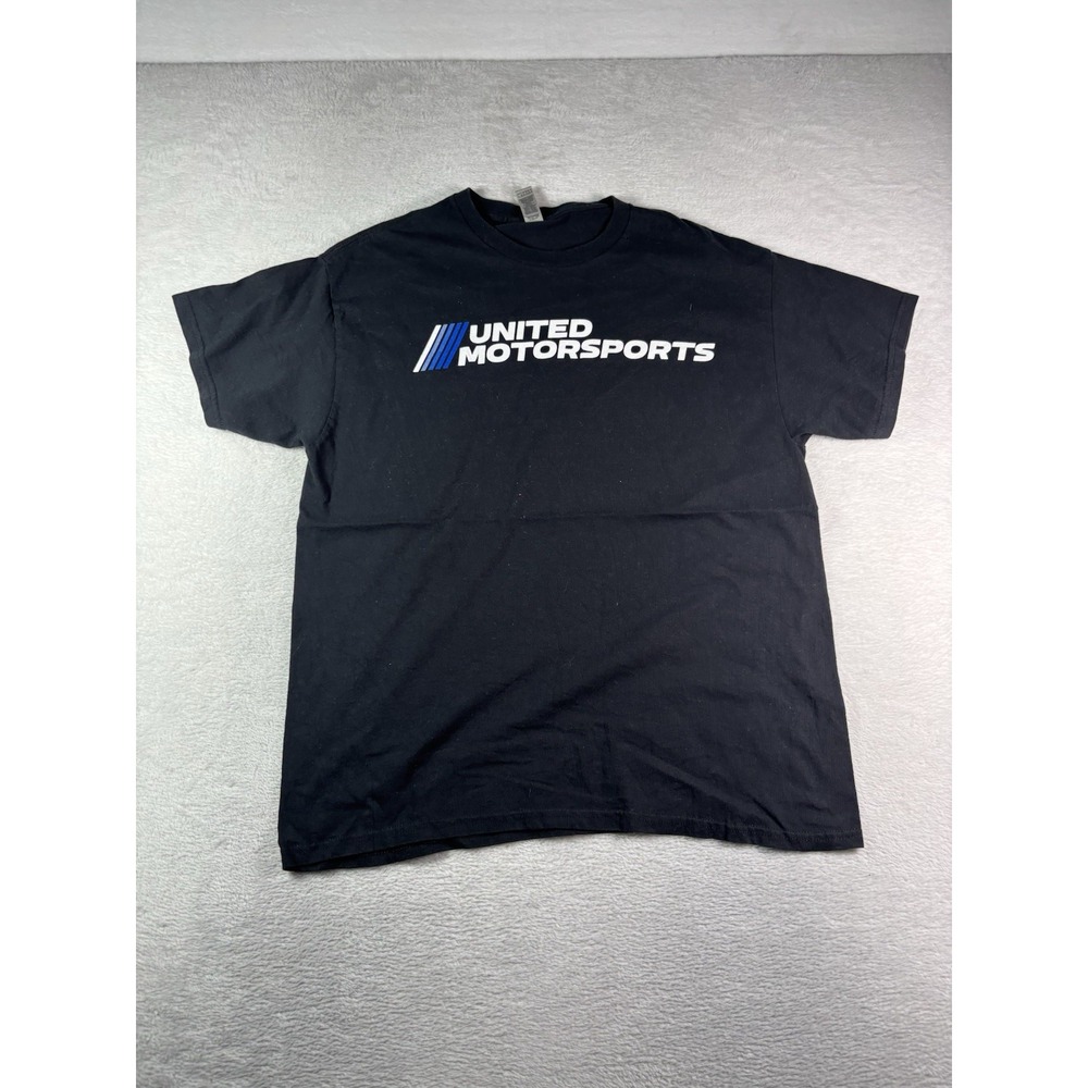 Gildan Black Men's T-Shirt Size Large "United Motorsports" Racing Cars